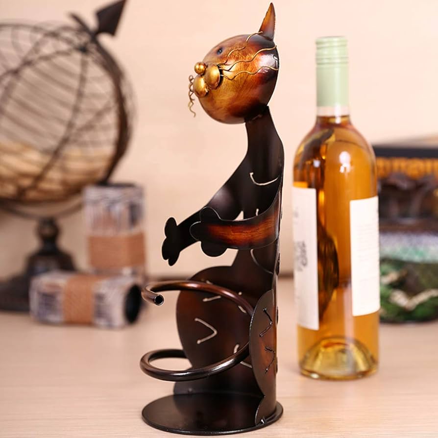 Amazon｜Tooarts 猫の形のワインホルダー ワイン棚 メタル 彫刻